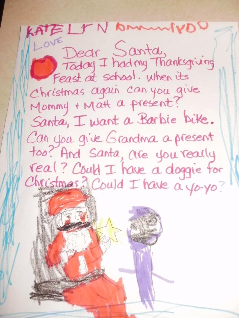 Katelyn's Letter to Santa.....verbatim.