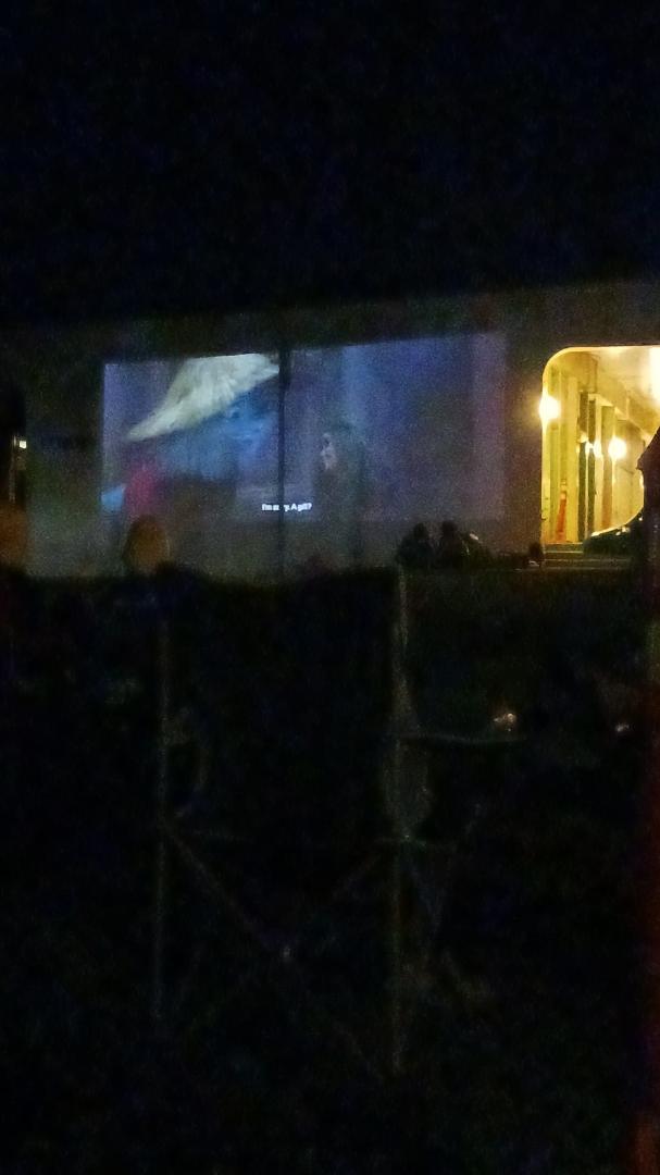 Movie night with dad an keanu at his school