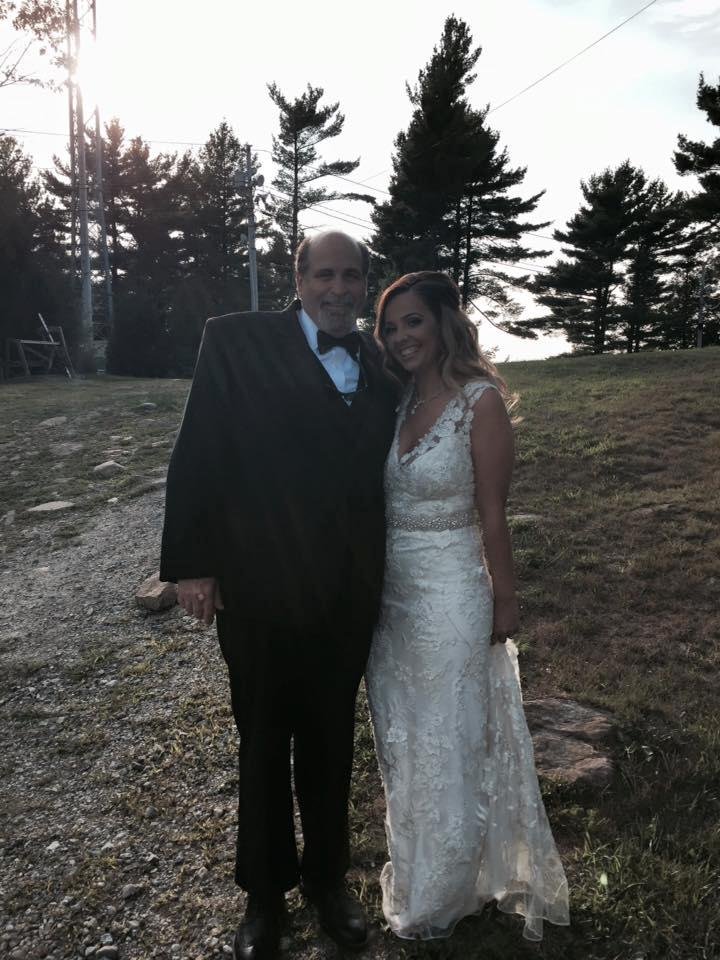 My little girl on top of the mountain.   wedding NH style