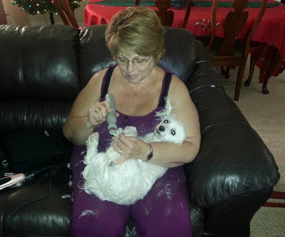 Grooming day. Eileen says I'm next for the toenails!