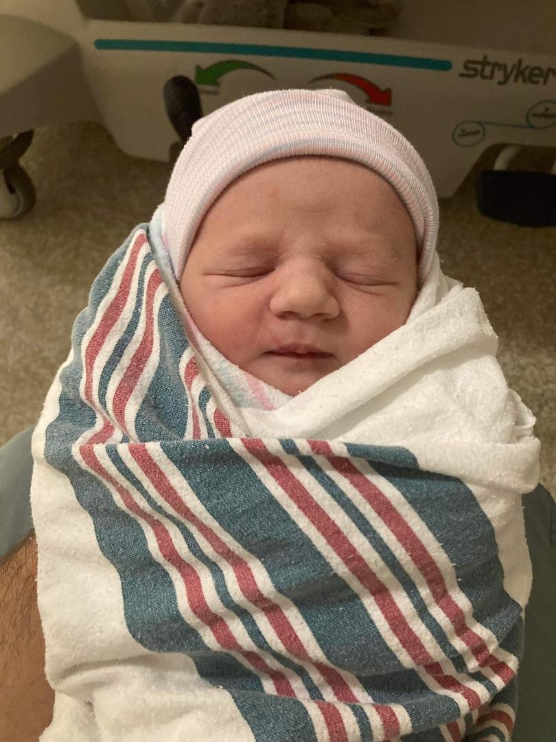 After a couple years of disappointments yesterday our daughter Hailey her hubby Dustin and big brother Kaleb welcomed this lil angel Zoey Anne Warryn McBratney arriving at 2:04 pm weighing in at 8 lbs 1 oz to our family! C