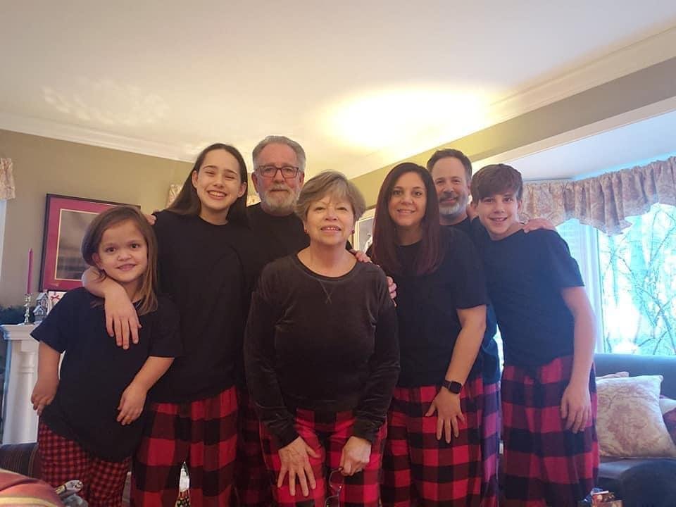 A great Christmas Day, the Collins clan all dressed in our Rob Roy plaid PJ’s!