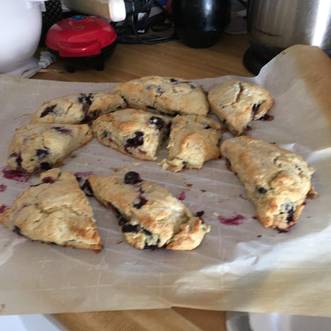 And look what I made today from our class. Blueberry scones!