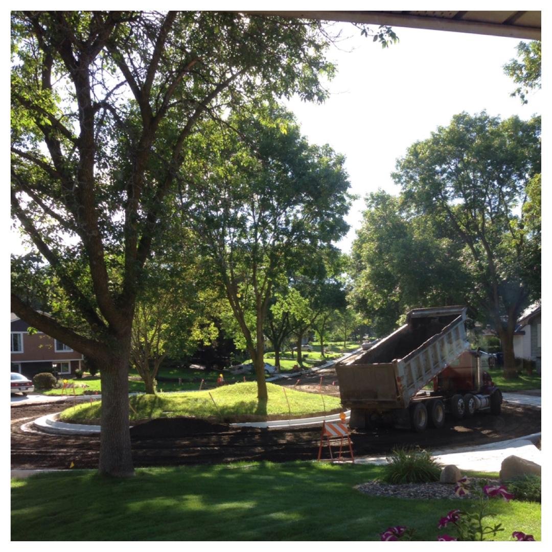 Yup 2 months later and still working on our street! Grrrr! Have new curbs and aprons in but that's it. Now laying dirt and hopefully new blacktop next. Hope we get out in an hour here to go to Graces soccer game. Feeling fr