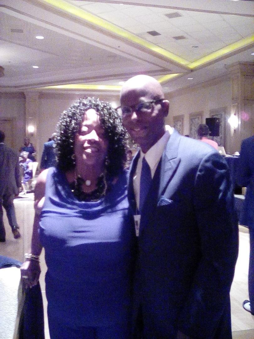 Ron attends Manual Arts class reunion, and a pose with classmate Marilyn.