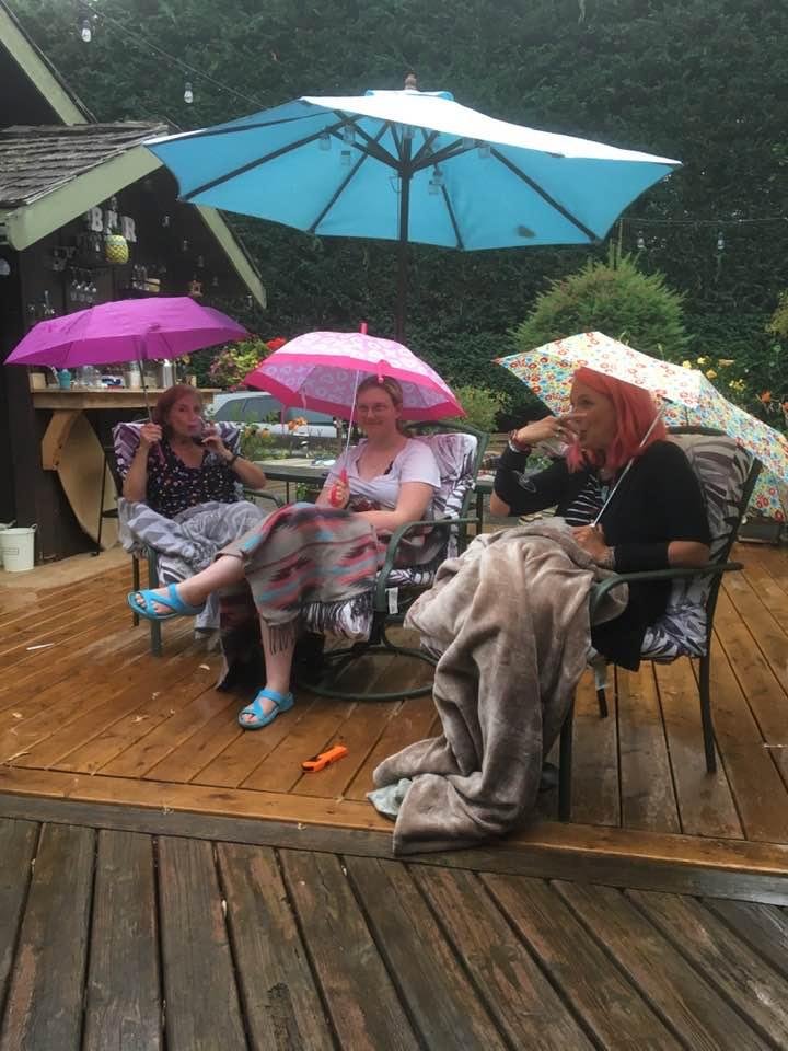 The three lovelies. The rain smells lovely