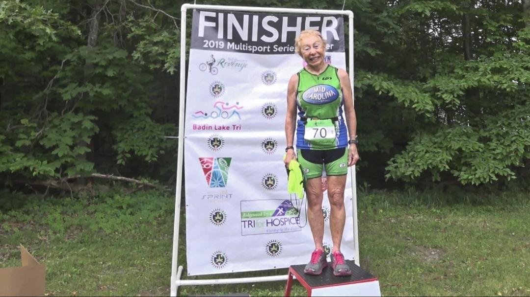Sharon 1st Place Age Group - Lake Brandt Sprint Tri