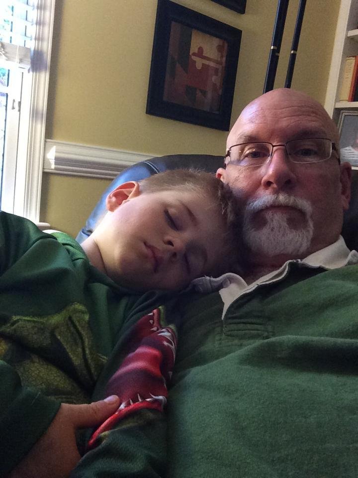 He's not sleeping; he's recharging.
