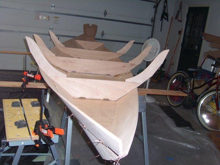 Stitching starboard side...