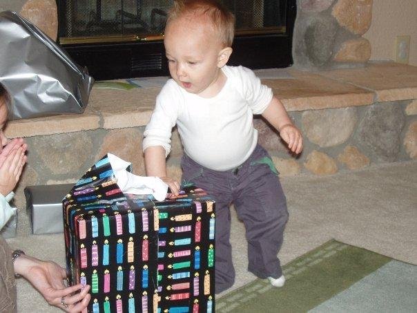 Opening gifts, party time.