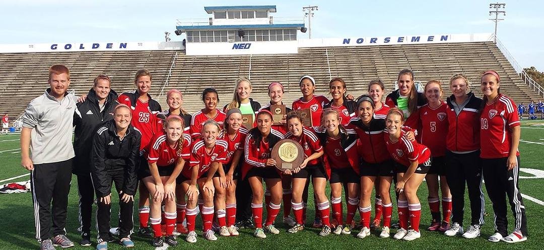 NOC Tonkawa Women defeat Eastern 4-0 to win the Region II soccer championship match.