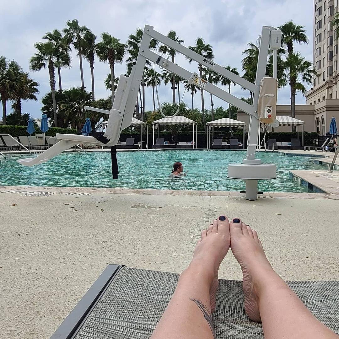 When the day throws you unpredictable weather you hang by the pool!!