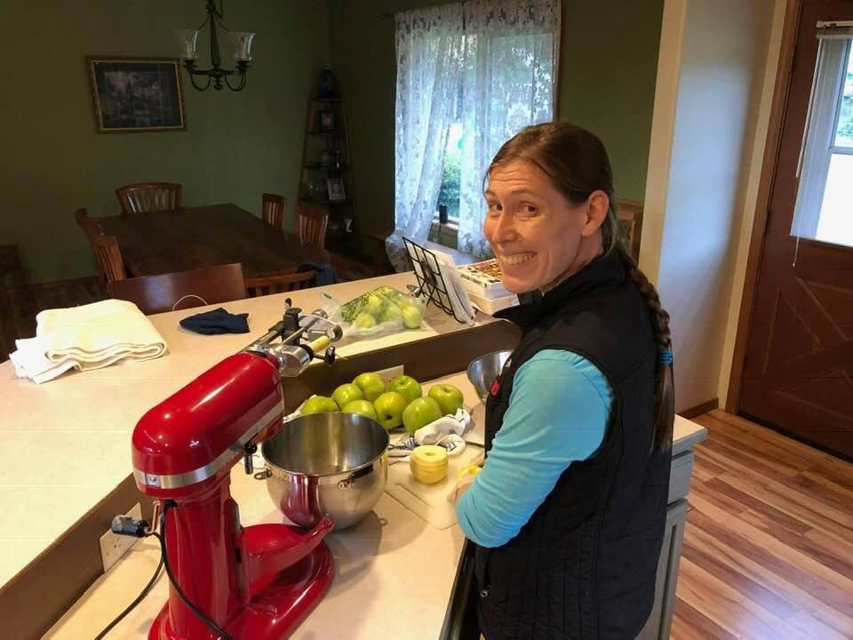 Annaka making apple pie...