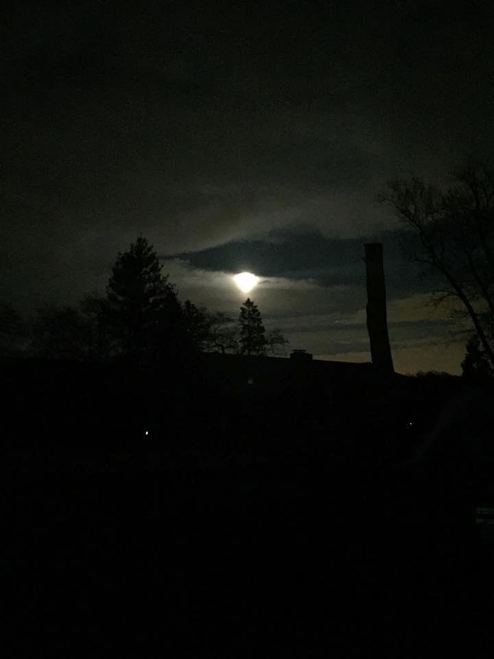 Full moon over the Fox River tonight.