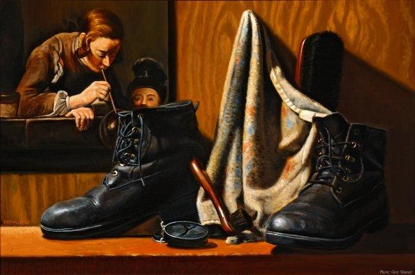 Shoe Shine with ChardinOil on canvas