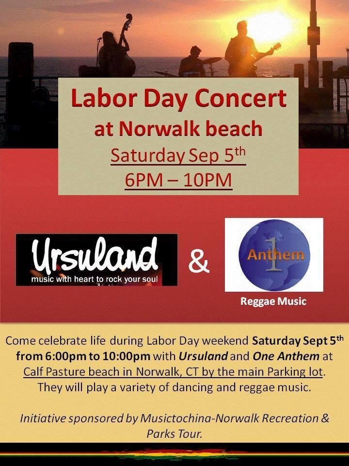 I'll be sitting in on drums with One Anthem next Saturday at the Labor Day Calf Pasture Beach Concert. Stop down for a set by One Anthem followed by a set by Ursuland.