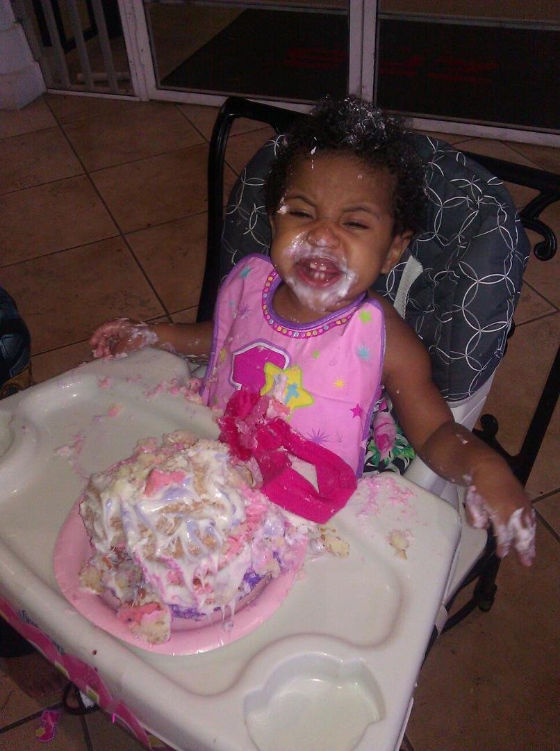 After she went to town on her poor cake!