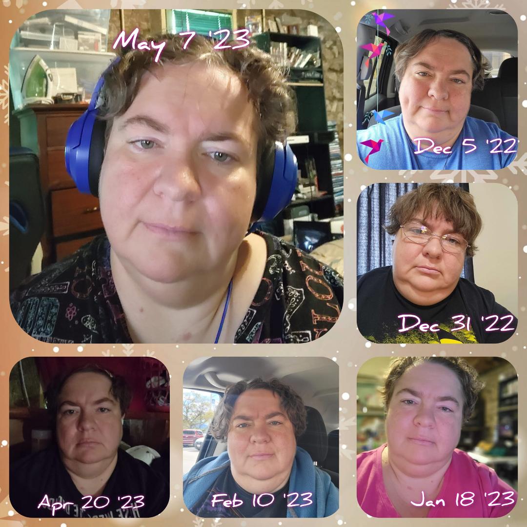 Weight loss progression. Just my face. I started losing in February.