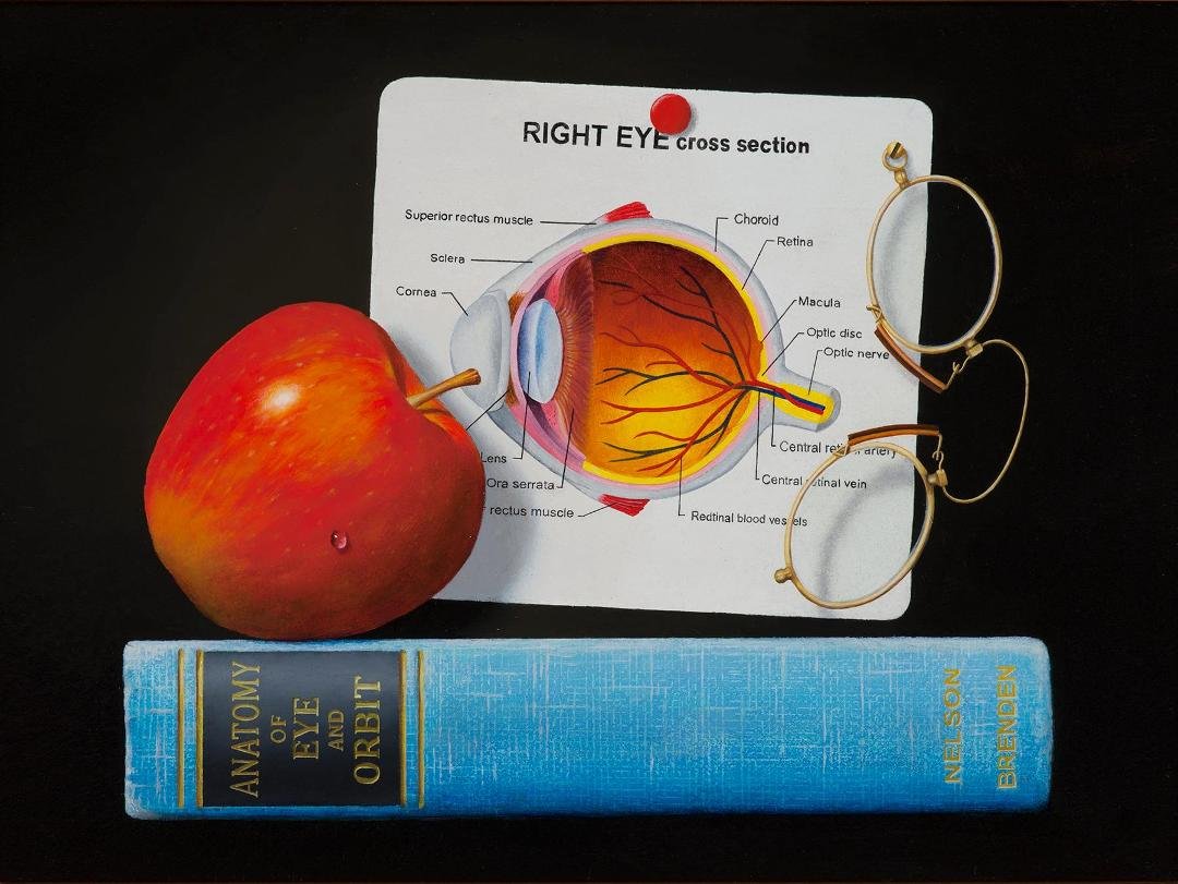 "Apple of My Eye"
6½' x 9"
Oil on Linen on Panel
©2020
This painting is a commission for a client's daughter. She's an optometrist. Fitting title......don't you think. Happy Birthday Kayla.