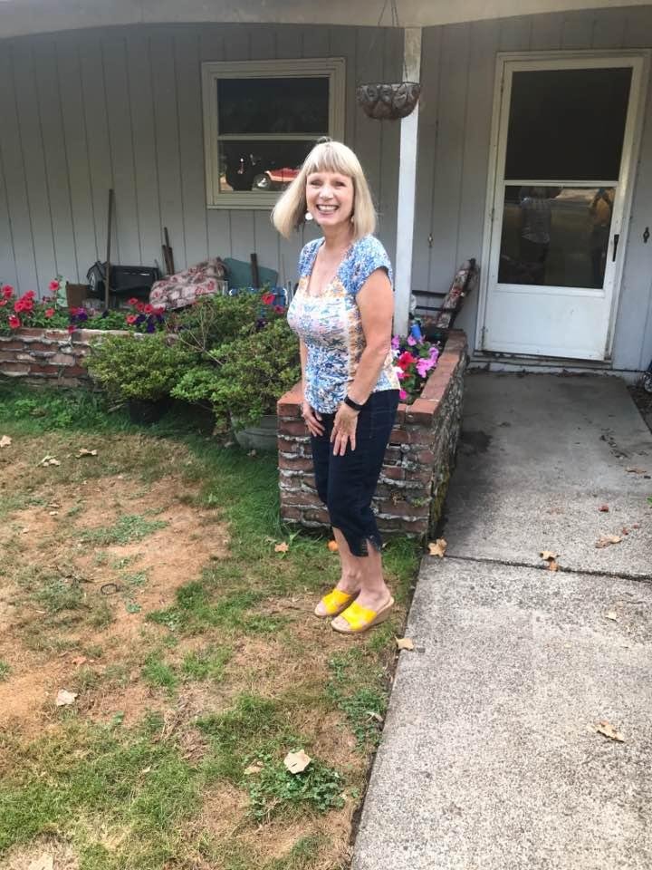 My friend Bob took this picture of me when I stopped by last evening on my way to Gresham High reunion. Go Gophers!