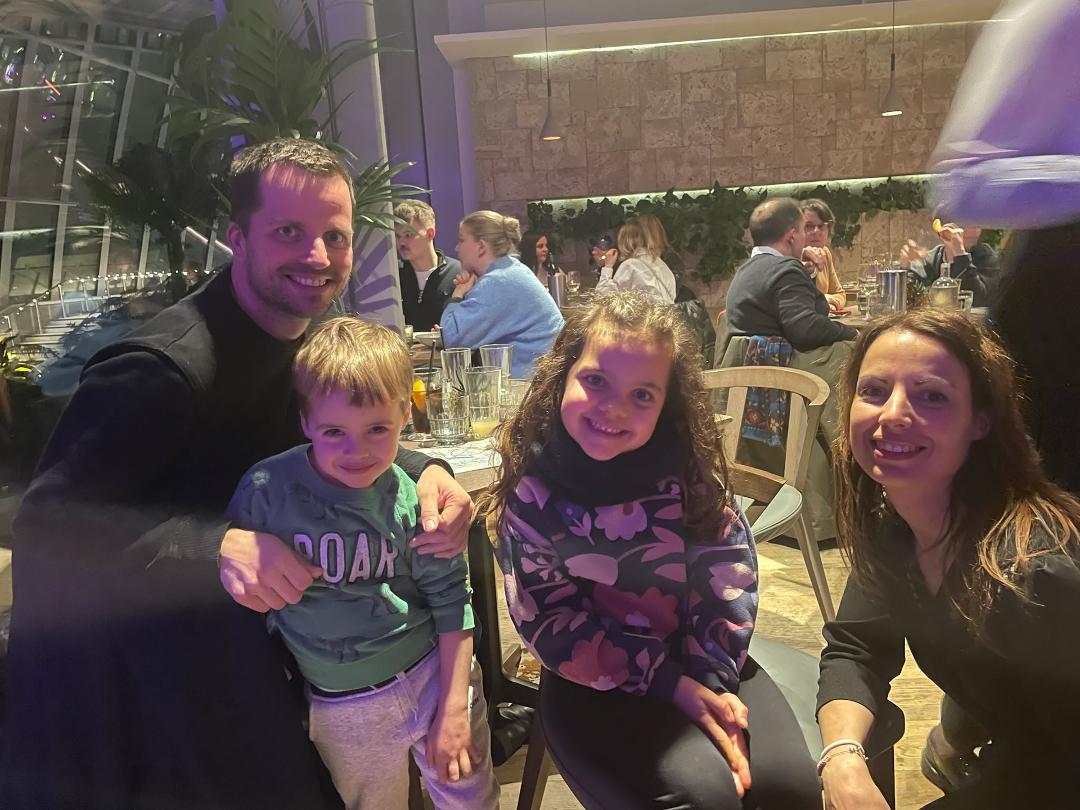 Met some new friends in the London Sky Garden. The family is from Lille, France. The mother teaches what is our grade 1. The little girl is in 2nd grade and boy is just three years old. Extremely nice people.