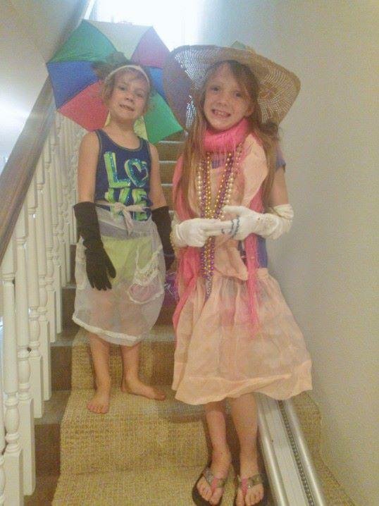 Playing "dress up" at Grandma's house.