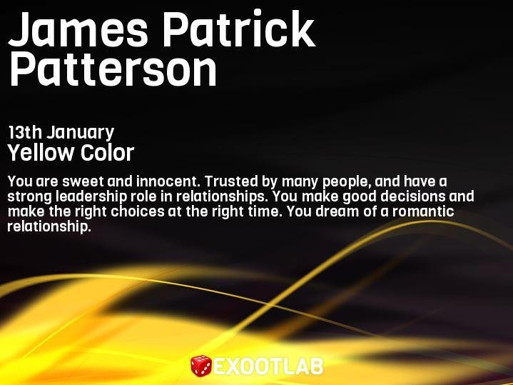 Find out what color are you according to your birthday and what does it says about you at http://www.exootlab.com/go/birthcolor