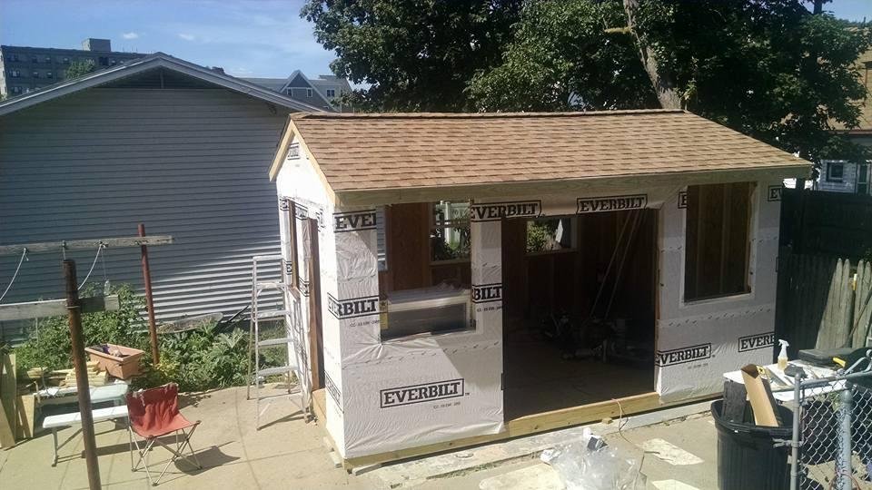 Roof done, windows going in! Just doors and siding left to do on the outside!