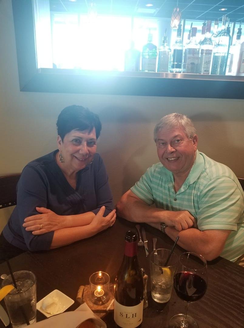 48th Anniversary Dinner....great time and great meal....and Sam treated us to a great flaming dessert.