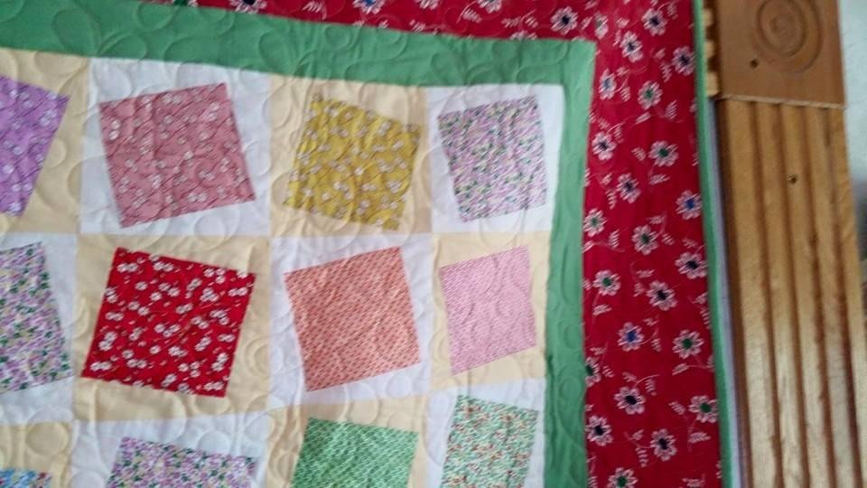 Close up of corner of the quilt.