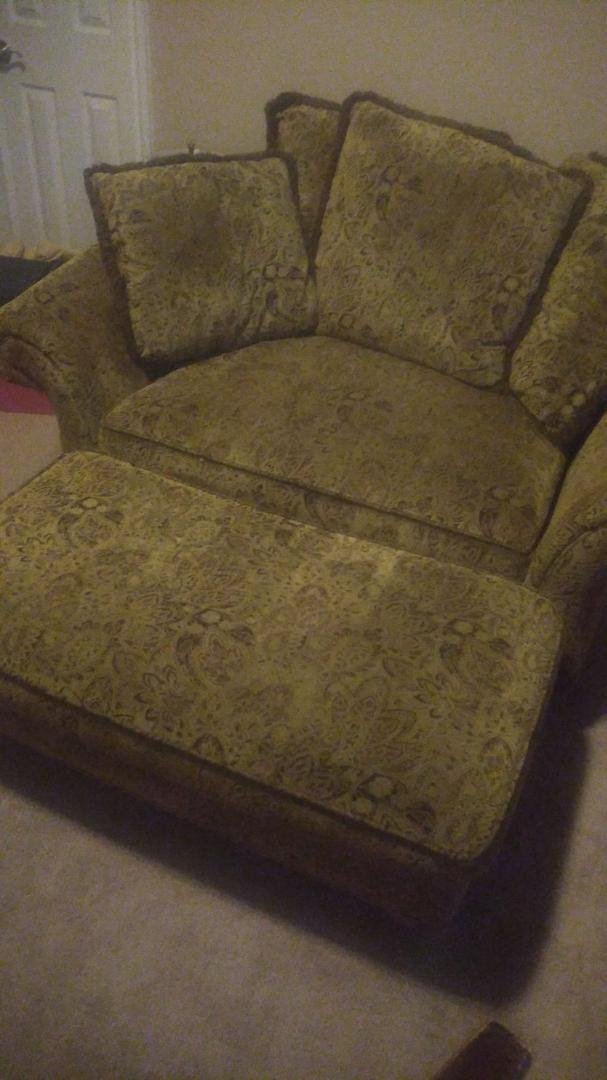 I have this oversized chair and ottoman for sale if interested please inbox me