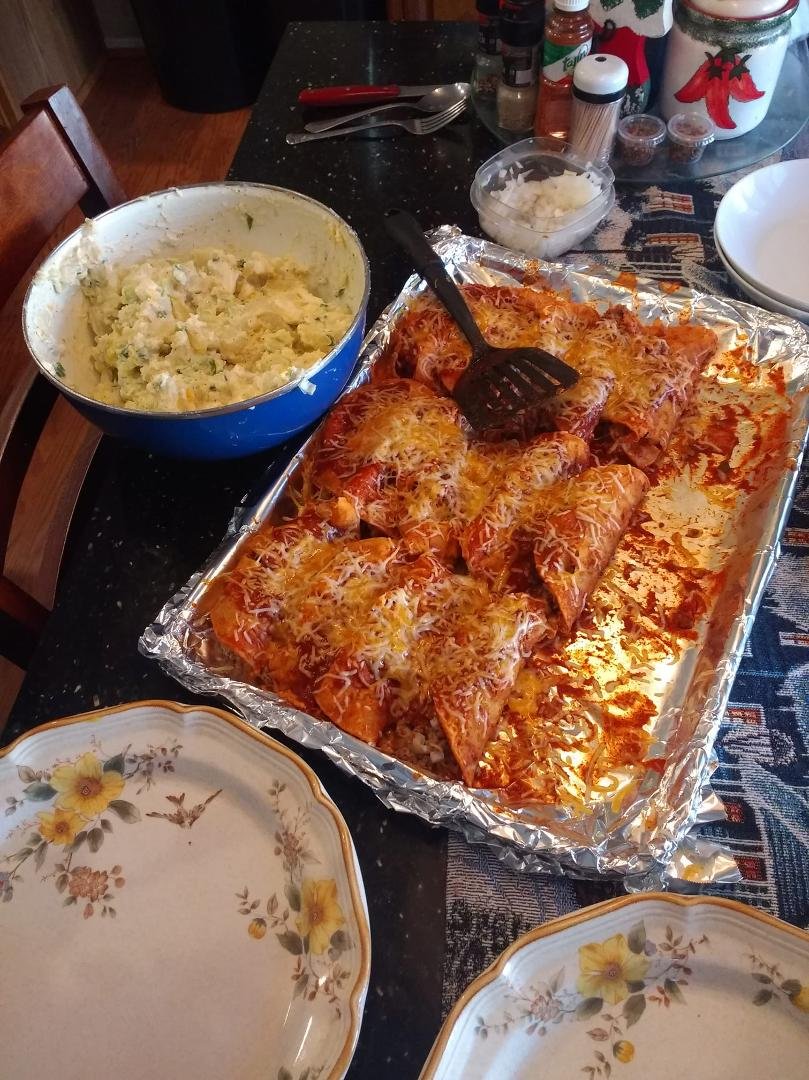 Don't usually post food but my wife Norma Karbowski makes the best Potato Salad and Enchiladas you have ever tasted. Ever! Thanks Babe