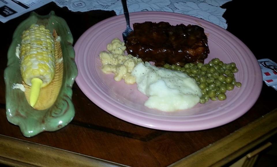 This is my Goin Away Supper one night last week. I think she's tryin to bribe me to stay ...LOL