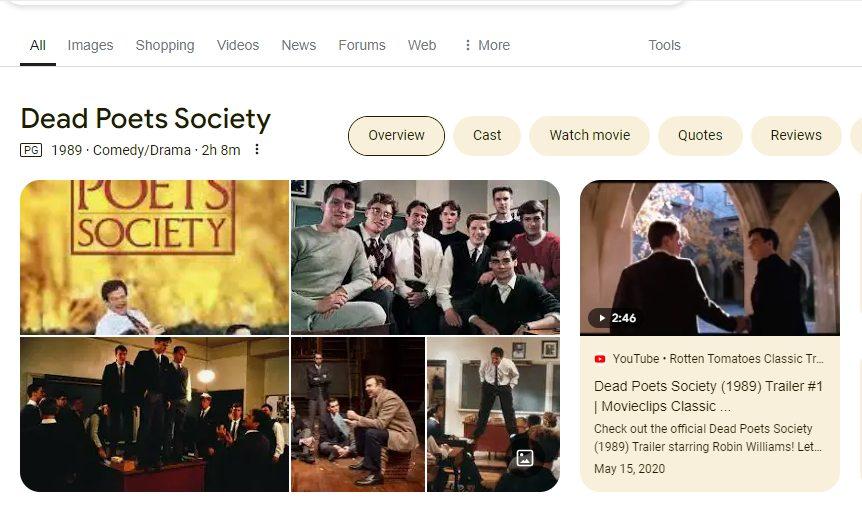 Spoiler alert if you haven't seen "Dead Poets Society": Do you think that Mr. Keating (the Robin Williams character) bears any responsibility for Neil Perry's suicide? Whenever I watch the movie, I love the way Mr. Keatin
