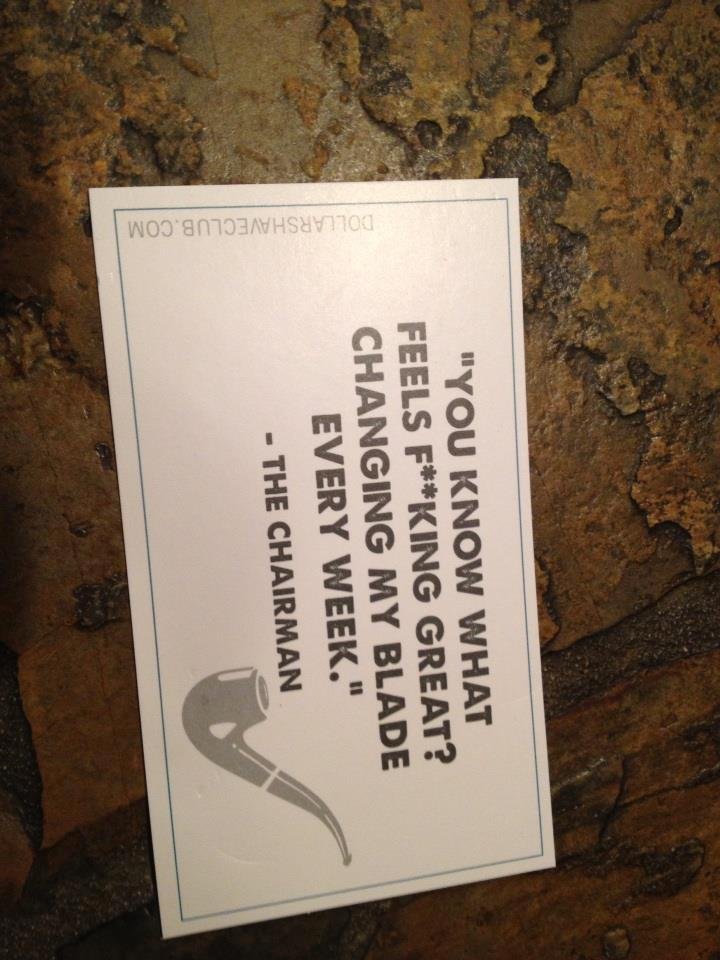 My shipment arrived from the Dollar Shave Club. Love their 'tude!