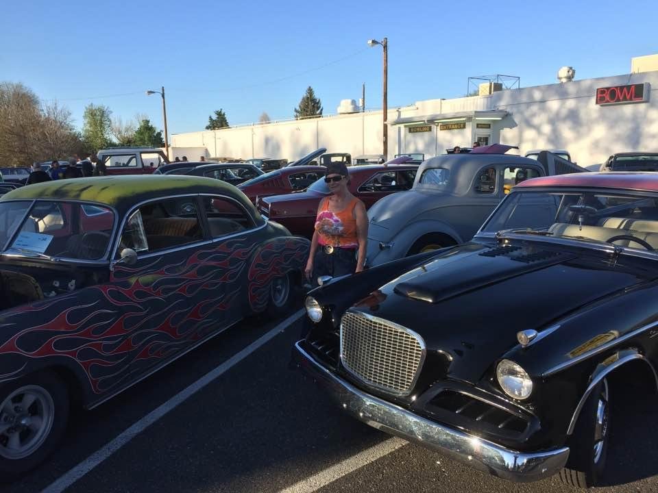Out checking out the cars.