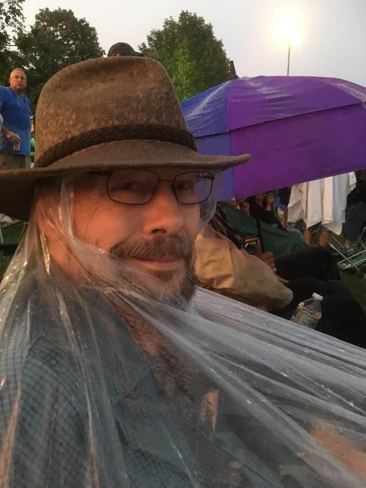We’re at Woodstock, man. Getting The full Woodstock experience raining. Luckily I brought a rain poncho seeing John Fogerty with Sherrionne Wheeler Brown