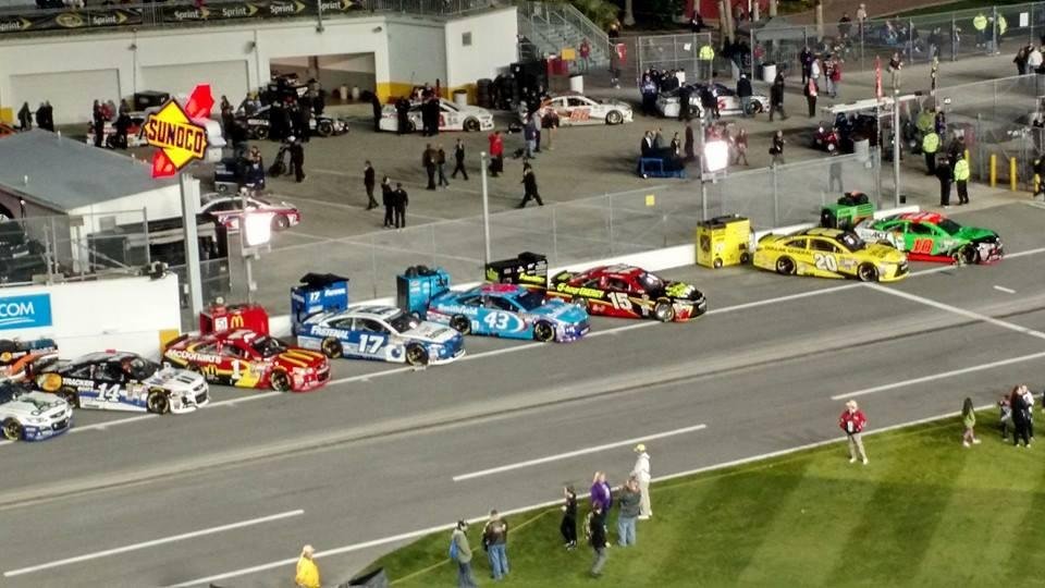 Cars lining up for the NASCAR Sprint Unlimited