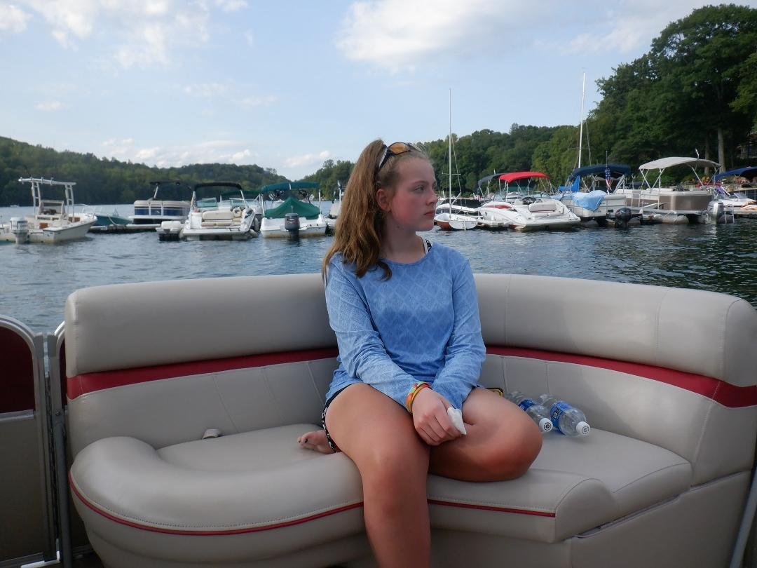Faith on boat up a Candlewood Lake. She turns 16 on Wednesday June 23, 2021