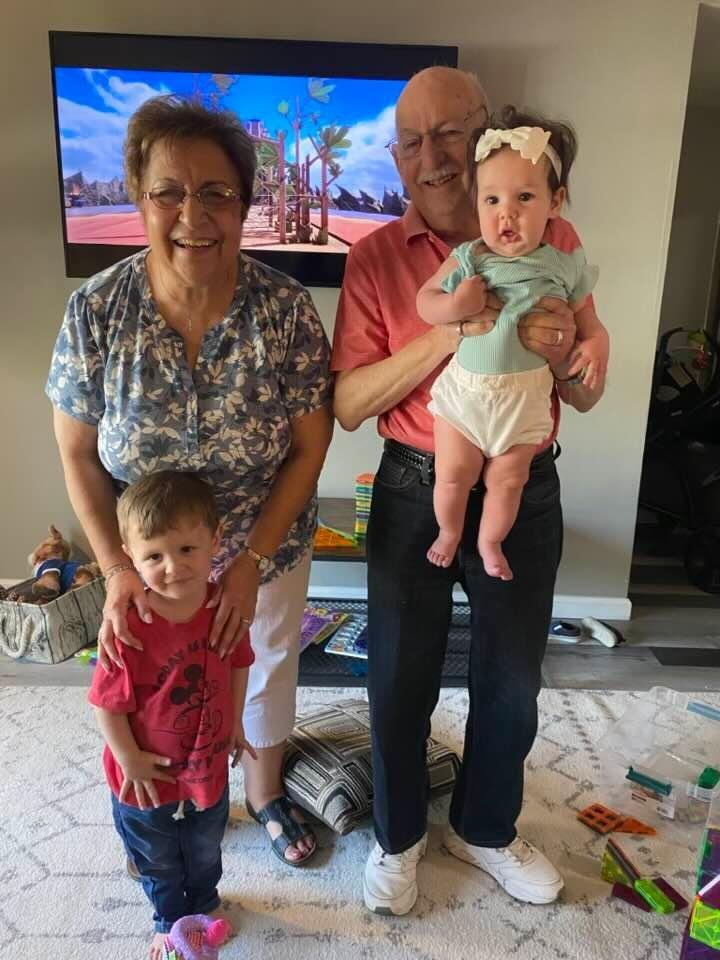 Great grandma and grandpa with Joel and Piper