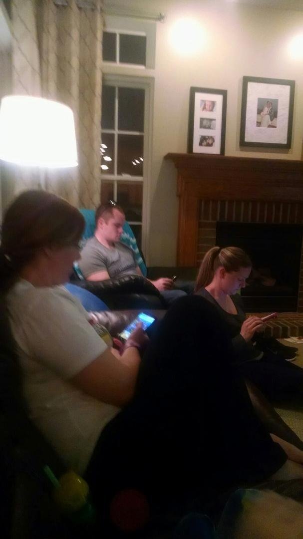 Nice to see all the family talking and bonding!