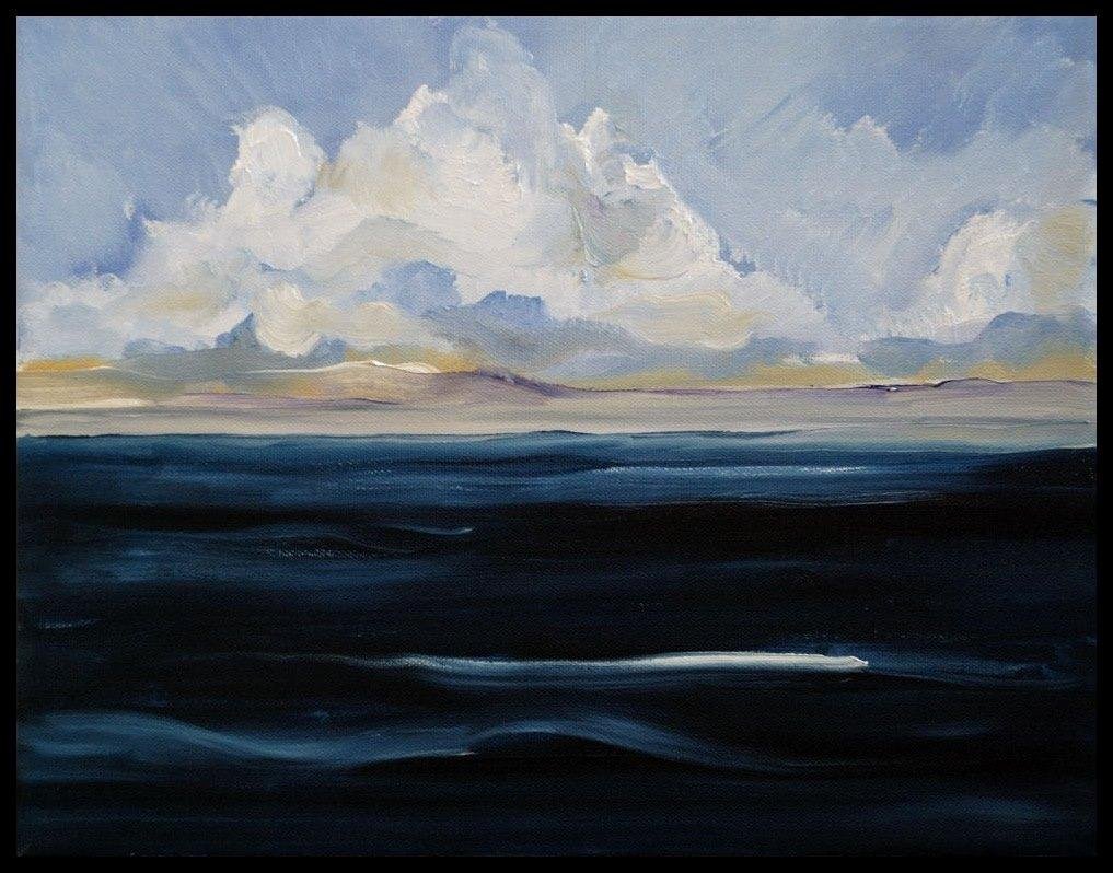 Dear Friends,
I reverted to the Sea and Sky on this one. It is small (only 11"X 14".) I made it very fast as these are done as second nature now. Still I enjoy making them. Fondly, Johnny O