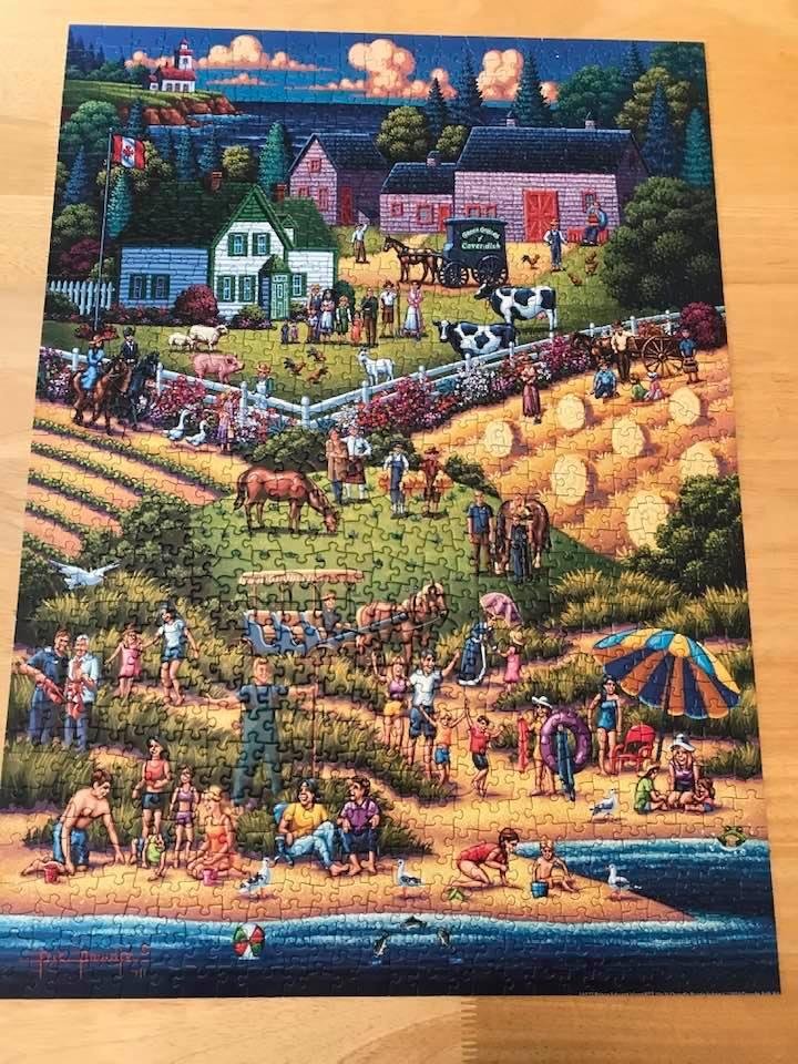 We finished another puzzle. Pete got to pick this one which is PEI.