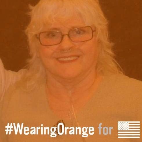 I'm wearing orange at the polls to stop gun violence. I am a poll worker on June 2.