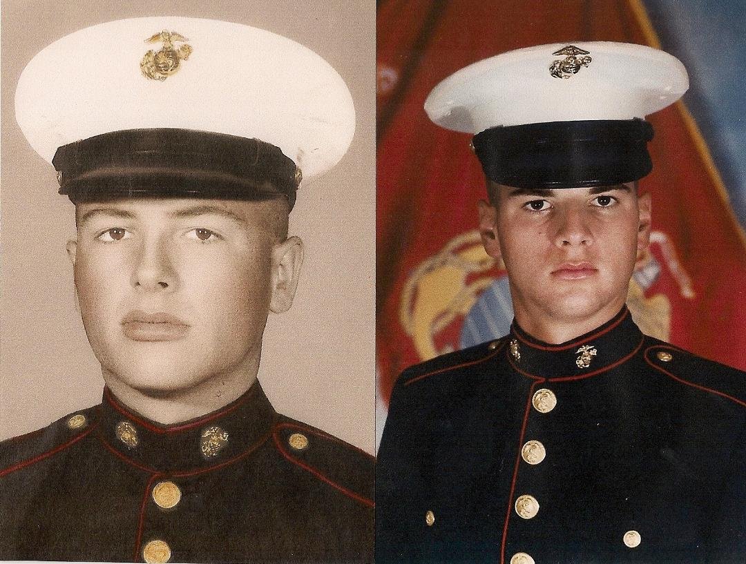 This is me and my son D.R.. It's his birthday today. He was born while was working patrol on swing shift. I think it was 1971, can't confirm it because he's not talking to me any more. It's been almost two years, kinda brin