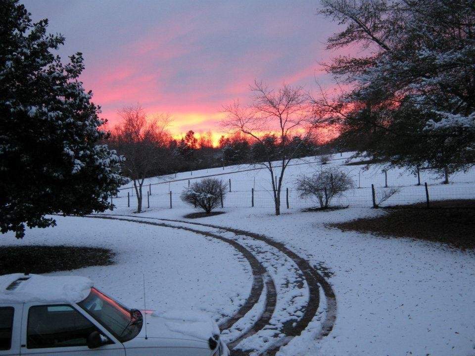 a beautiful sunset from the front porch