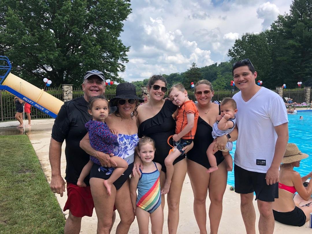 Happy July 4th. Pool side fun, and a buffet luncheon. Missing Mike, Scott, Erin and boys.