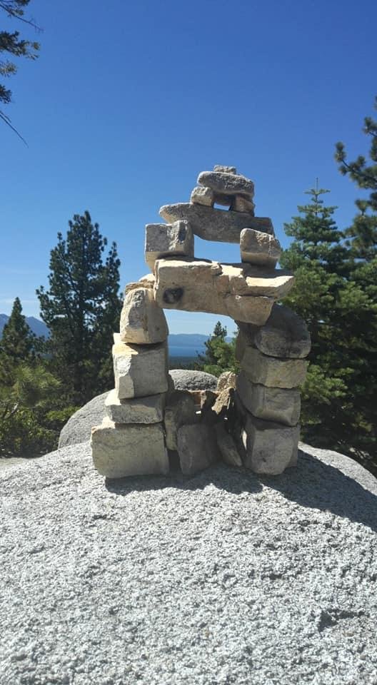 Someone was a creative cairn crafter.
