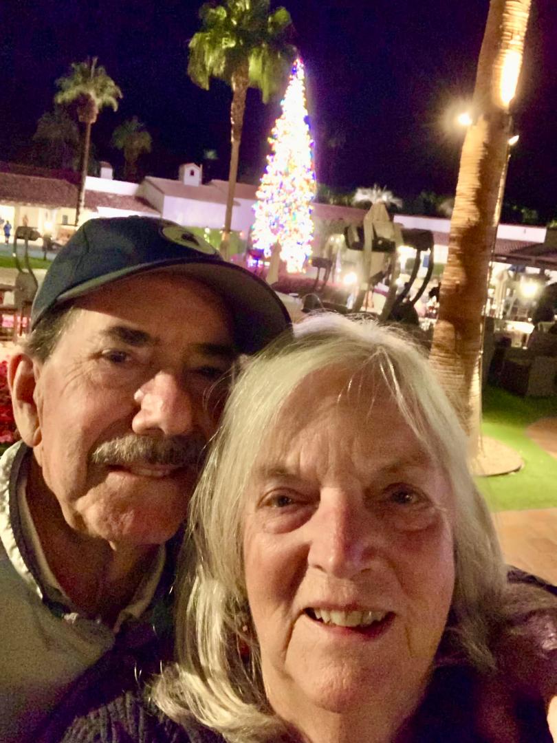 Enjoying life with my wife this fine December evening.