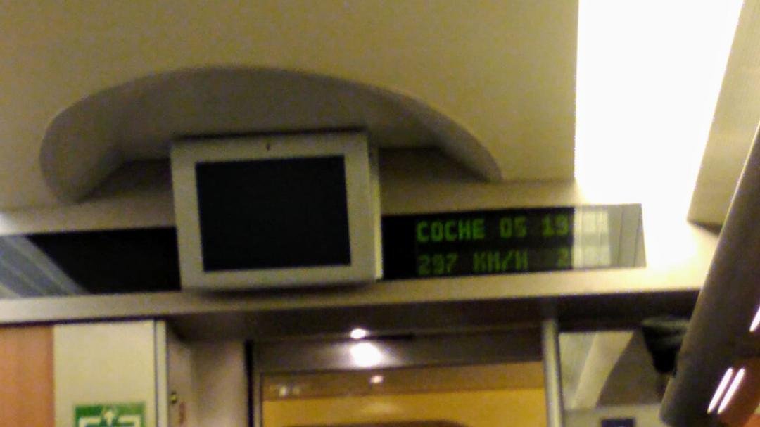 Personal land speed record of 297 km/h. Train from Segovia to Madrid